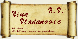 Nina Vladanović vizit kartica